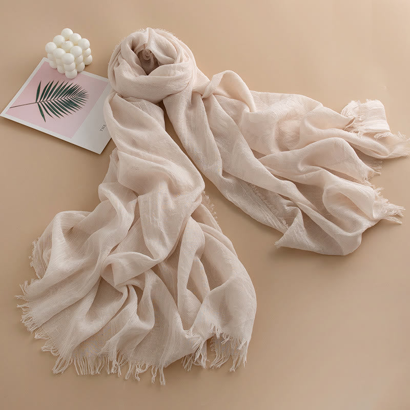 Sciarpa da donna con frange, versatile, multicolore, leggera e traspirante, morbida come una nuvola - Stile n. 5 - image 4