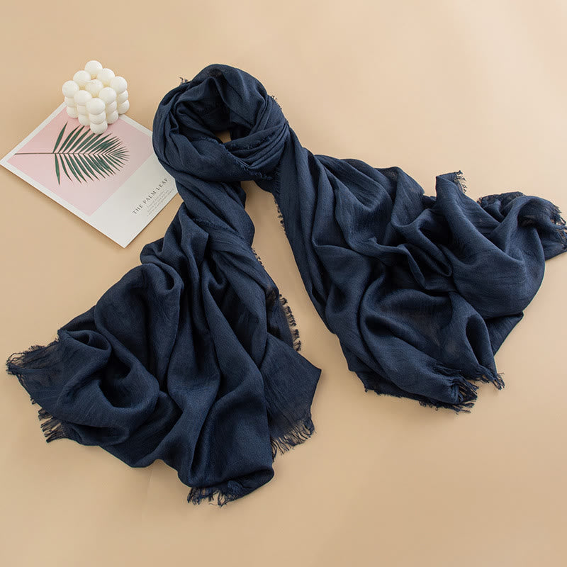 Sciarpa da donna con frange, versatile, multicolore, leggera e traspirante, morbida come una nuvola - Stile n. 3 - image 2