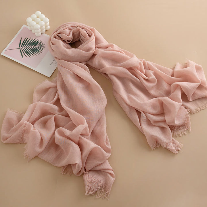Sciarpa da donna con frange, versatile, multicolore, leggera e traspirante, morbida come una nuvola - Stile n. 15 - image 14