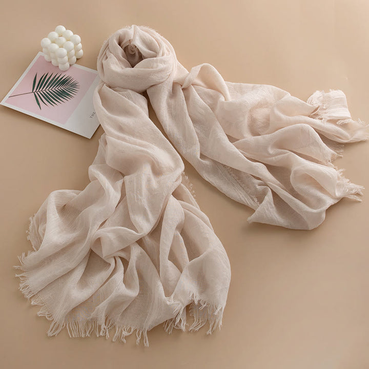 Sciarpa da donna con frange, versatile, multicolore, leggera e traspirante, morbida come una nuvola - Stile n. 5 - image 4