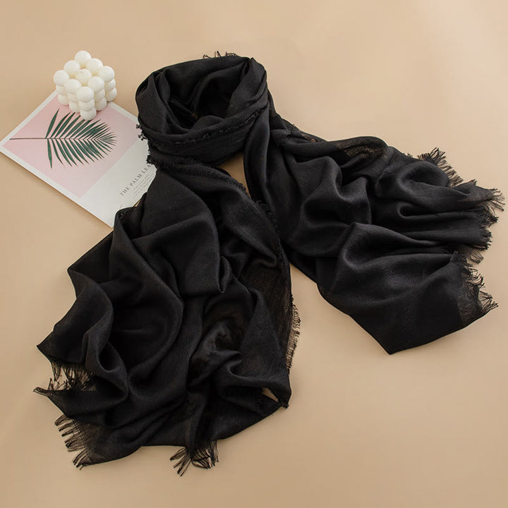 Sciarpa da donna con frange, versatile, multicolore, leggera e traspirante, morbida come una nuvola - Stile n. 35 - image 34