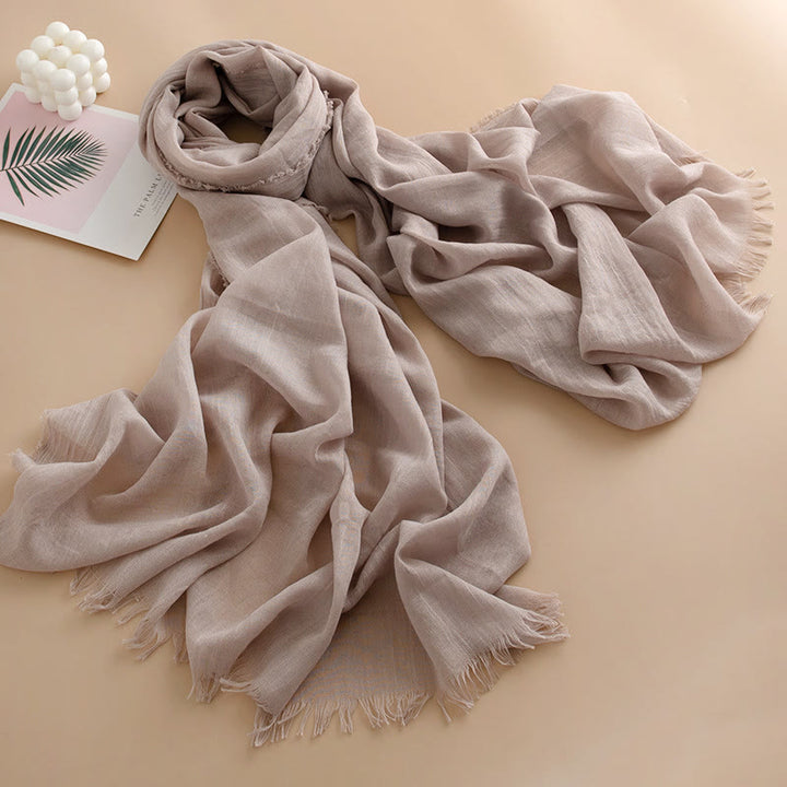 Sciarpa da donna con frange, versatile, multicolore, leggera e traspirante, morbida come una nuvola - Stile n. 8 - image 7