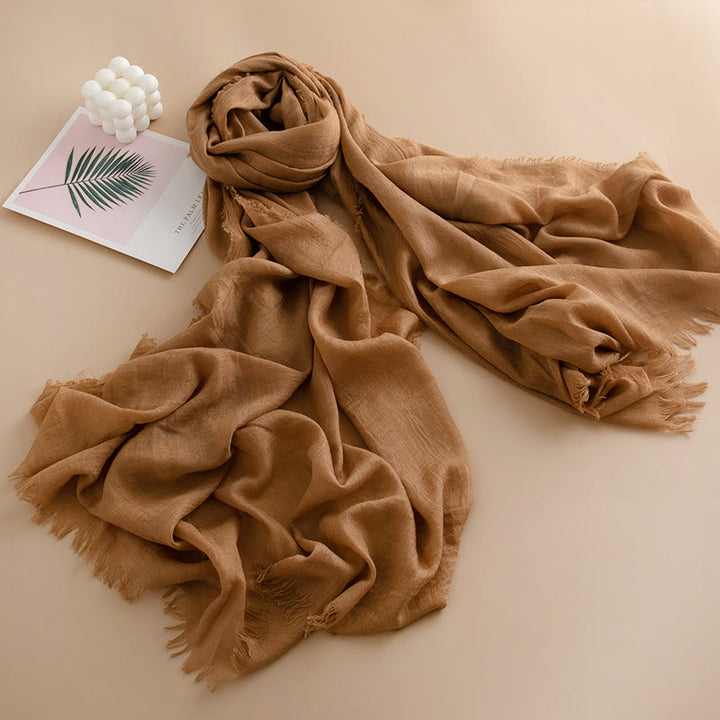 Sciarpa da donna con frange, versatile, multicolore, leggera e traspirante, morbida come una nuvola - Stile n. 7 - image 6