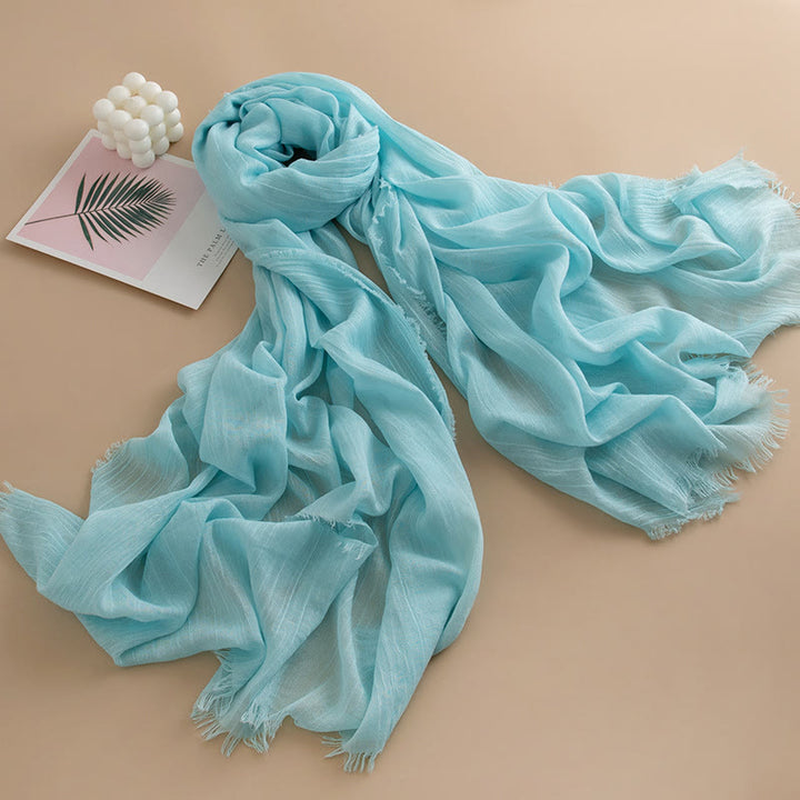 Sciarpa da donna con frange, versatile, multicolore, leggera e traspirante, morbida come una nuvola - Stile n. 11 - image 10