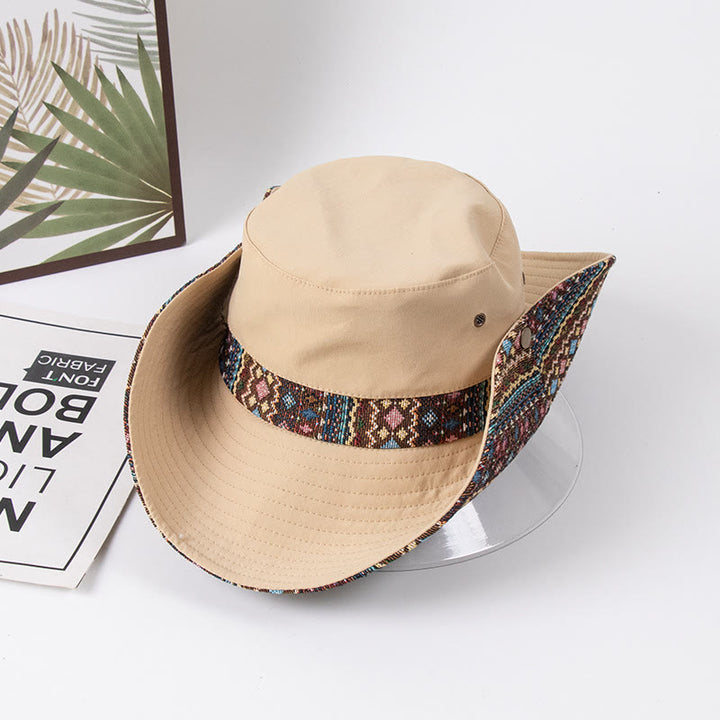 Cappello da pescatore da donna con parasole e bottone in metallo - image 0