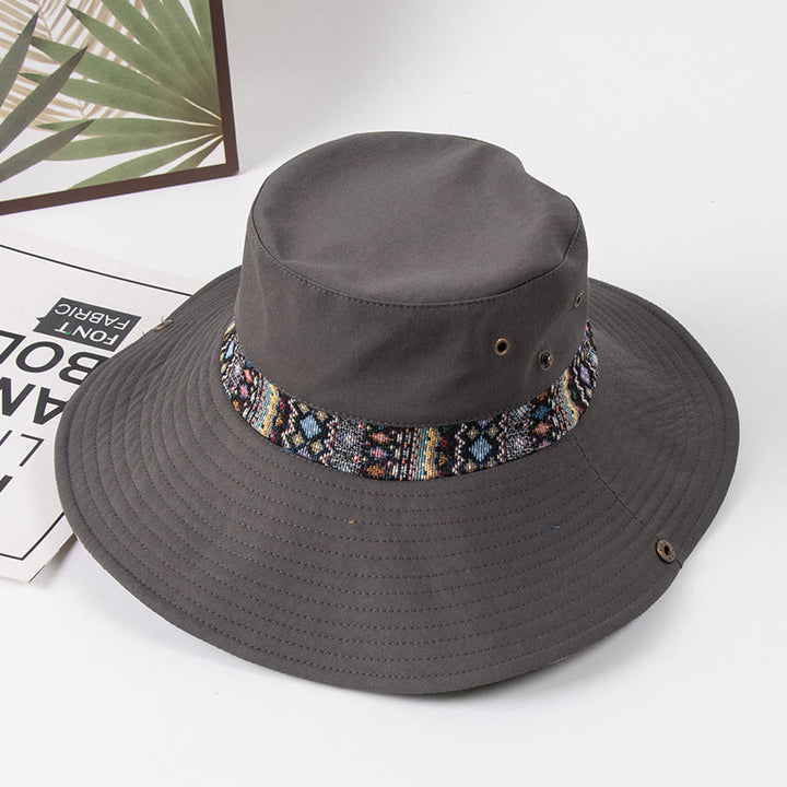 Cappello da pescatore da donna con parasole e bottone in metallo - Grigio - M (circa 22 1/2") - image 6