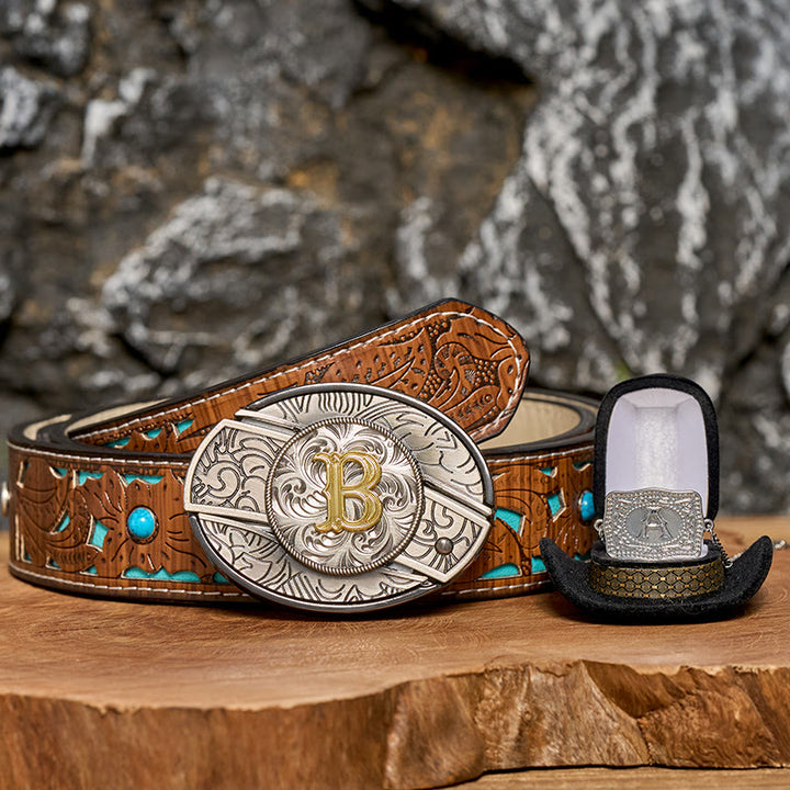 Set di collana in argento con fibbia per cintura con coltello nascosto fai da te e lettera iniziale - image 0