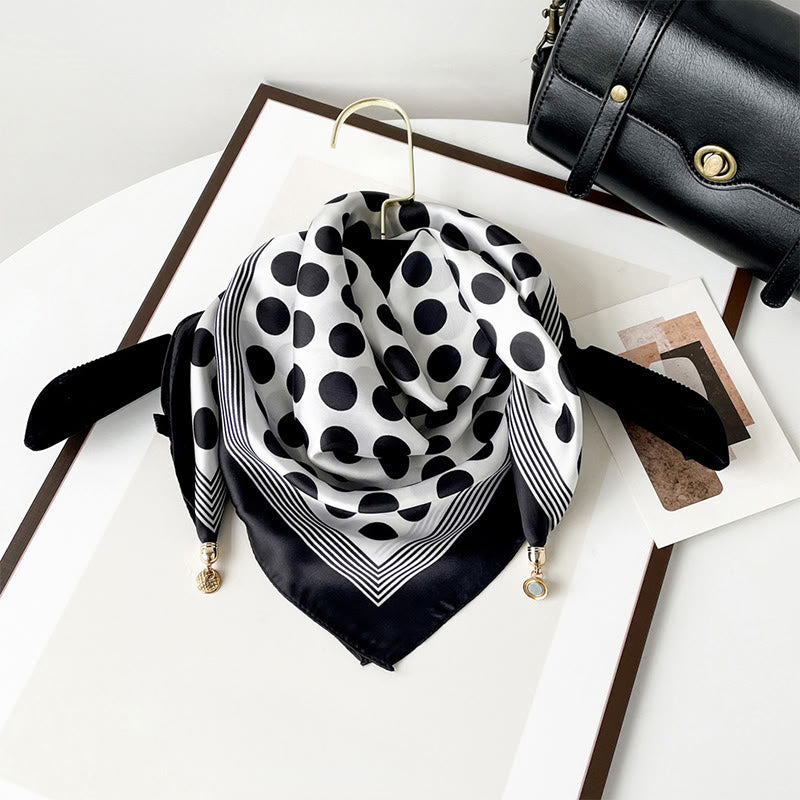 Sciarpa quadrata leggera con stampa artistica retrò elegante da donna - Stile n. 10 - image 9