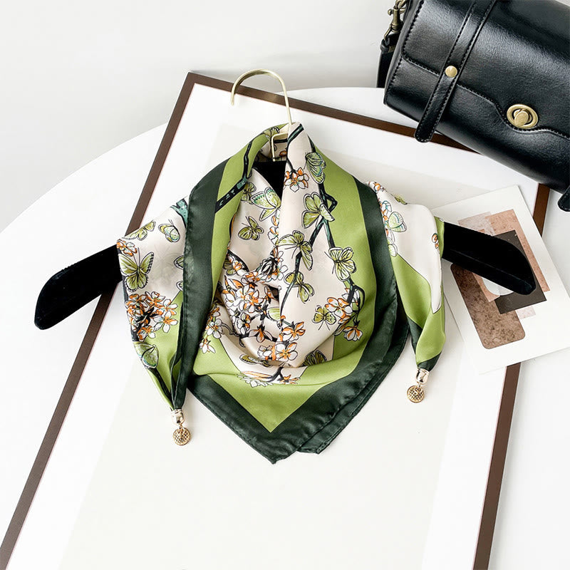 Sciarpa quadrata leggera con stampa artistica retrò elegante da donna - Stile n. 20 - image 19