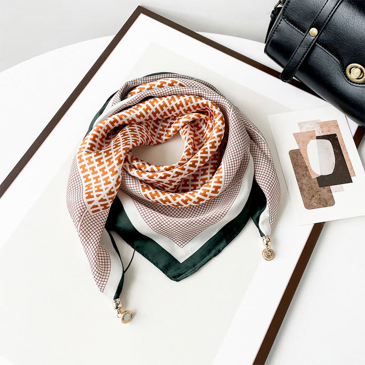 Sciarpa quadrata leggera con stampa artistica retrò elegante da donna - Stile n. 6 - image 5