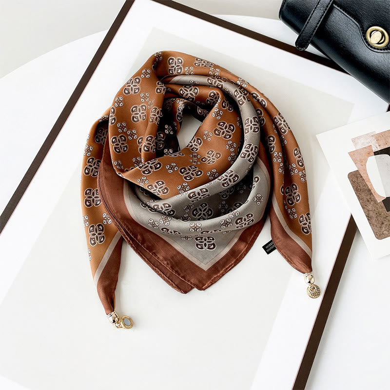 Sciarpa quadrata leggera con stampa artistica retrò elegante da donna - Stile n. 8 - image 7