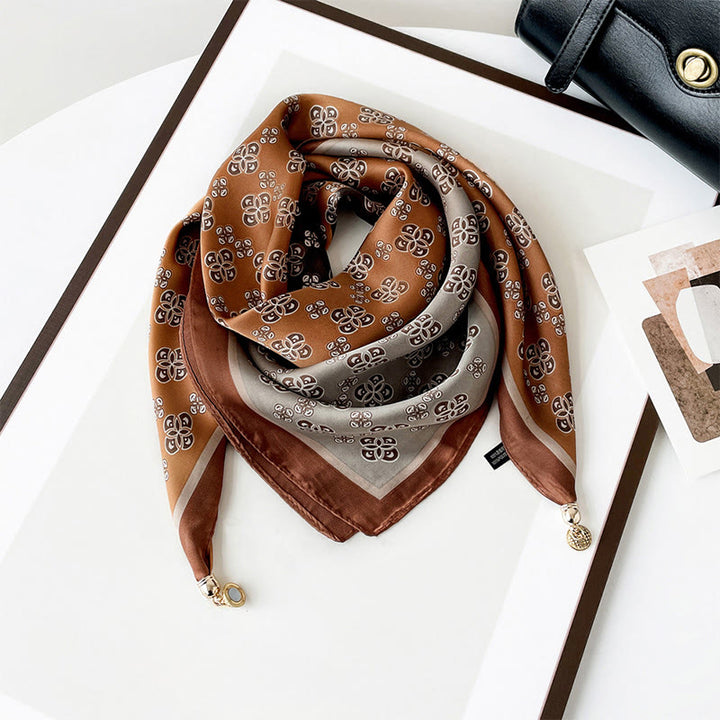 Sciarpa quadrata leggera con stampa artistica retrò elegante da donna - Stile n. 8 - image 7