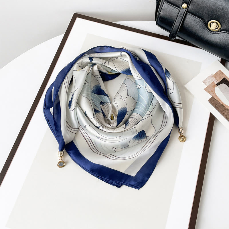 Sciarpa quadrata leggera con stampa artistica retrò elegante da donna - Stile n. 19 - image 18