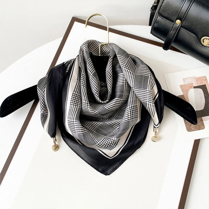 Sciarpa quadrata leggera con stampa artistica retrò elegante da donna - Stile n. 17 - image 16