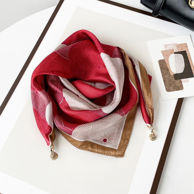 Sciarpa quadrata leggera con stampa artistica retrò elegante da donna - Stile n. 4 - image 3