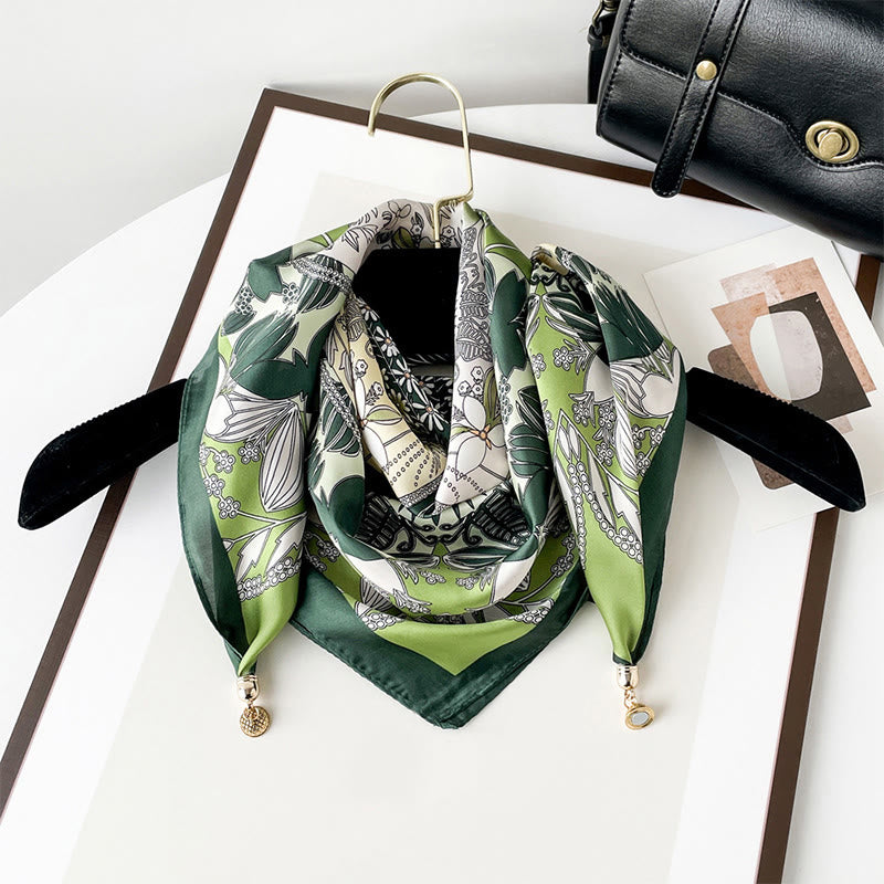 Sciarpa quadrata leggera con stampa artistica retrò elegante da donna - Stile n. 11 - image 10