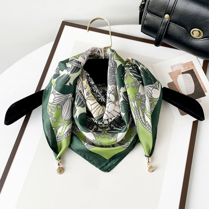 Sciarpa quadrata leggera con stampa artistica retrò elegante da donna - Stile n. 11 - image 10