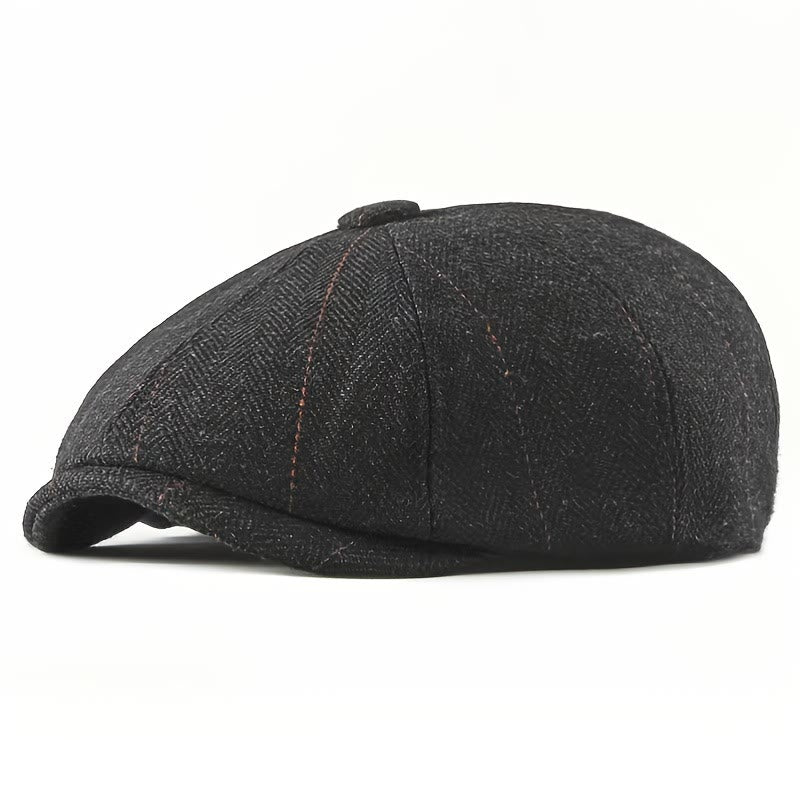 Berretto da uomo elegante con motivo a spina di pesce retrò elegante - Grigio scuro - M (22-22 7/8") - image 2