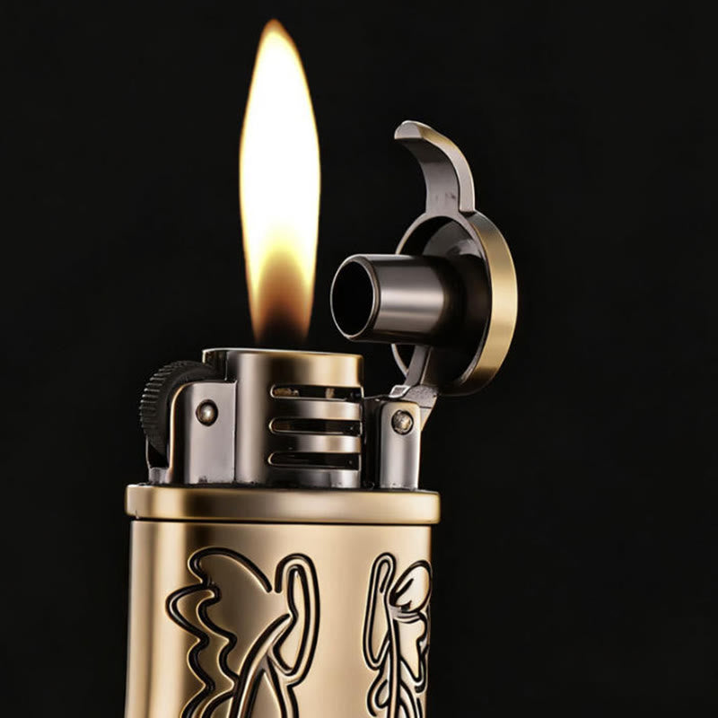Accendino a cherosene ricaricabile a forma di stivale da cowboy in bronzo - image 1