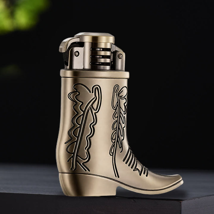 Accendino a cherosene ricaricabile a forma di stivale da cowboy in bronzo - Bronzo - image 0