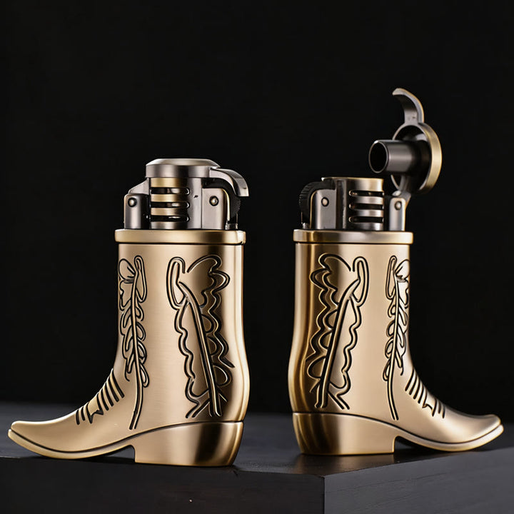 Accendino a cherosene ricaricabile a forma di stivale da cowboy in bronzo - image 4