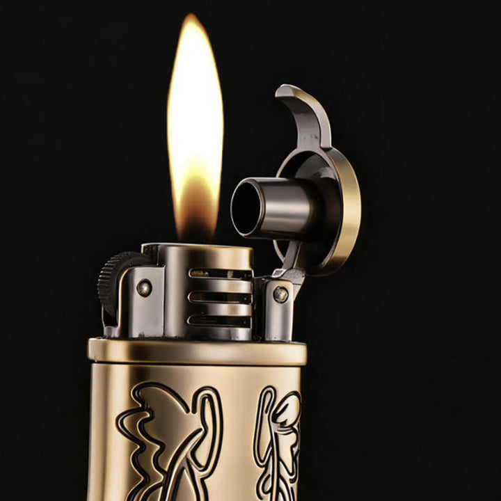 Accendino a cherosene ricaricabile a forma di stivale da cowboy in bronzo - image 1