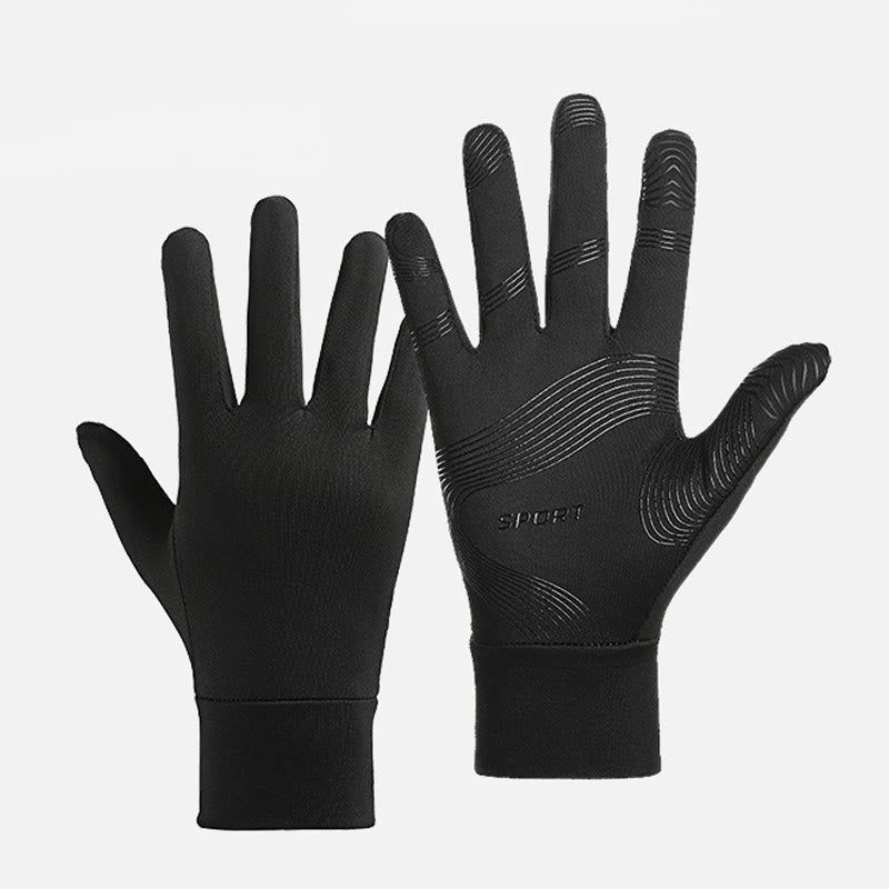 Guanti sportivi invernali antiscivolo elastici caldi da uomo - Nero - XL - image 0