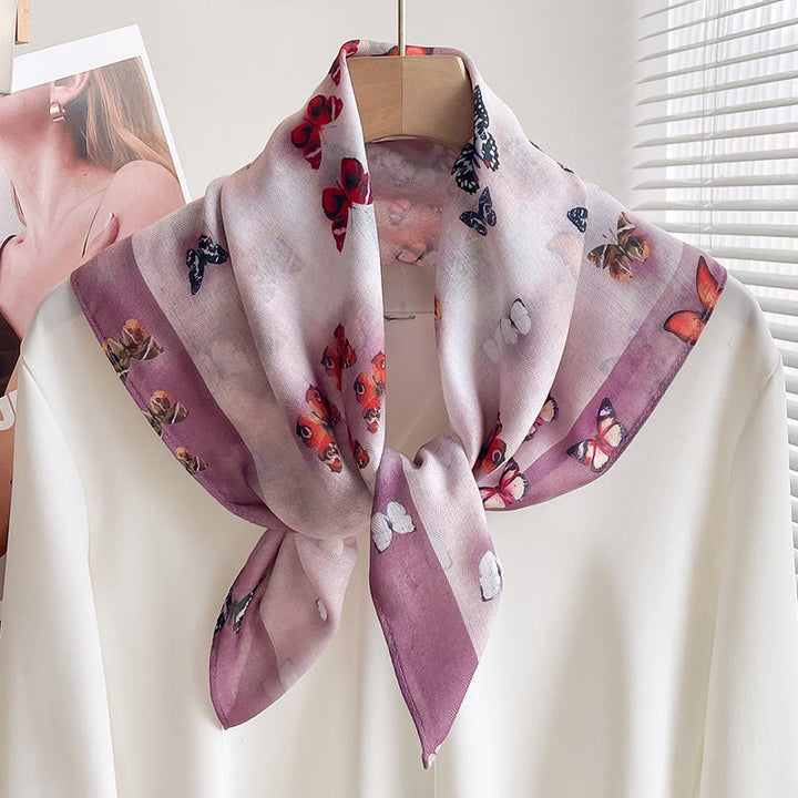Sciarpa quadrata sottile multi-stile con stampa ricca da donna - Stile n. 13 - image 12