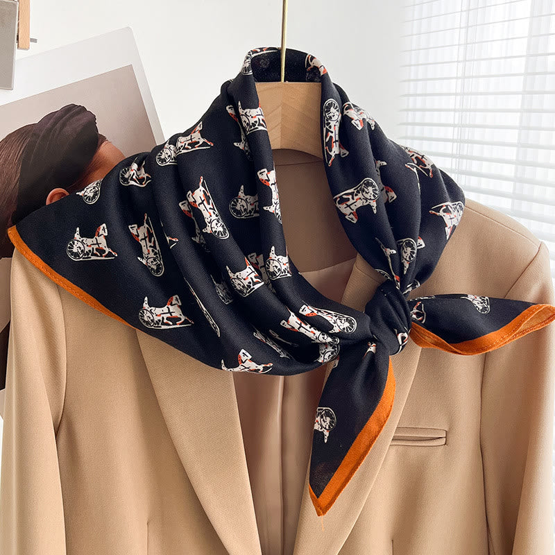 Sciarpa quadrata sottile multi-stile con stampa ricca da donna - Stile n. 23 - image 22