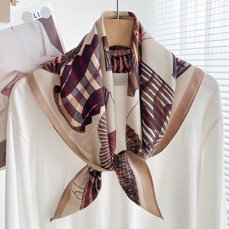 Sciarpa quadrata sottile multi-stile con stampa ricca da donna - Stile n. 40 - image 39