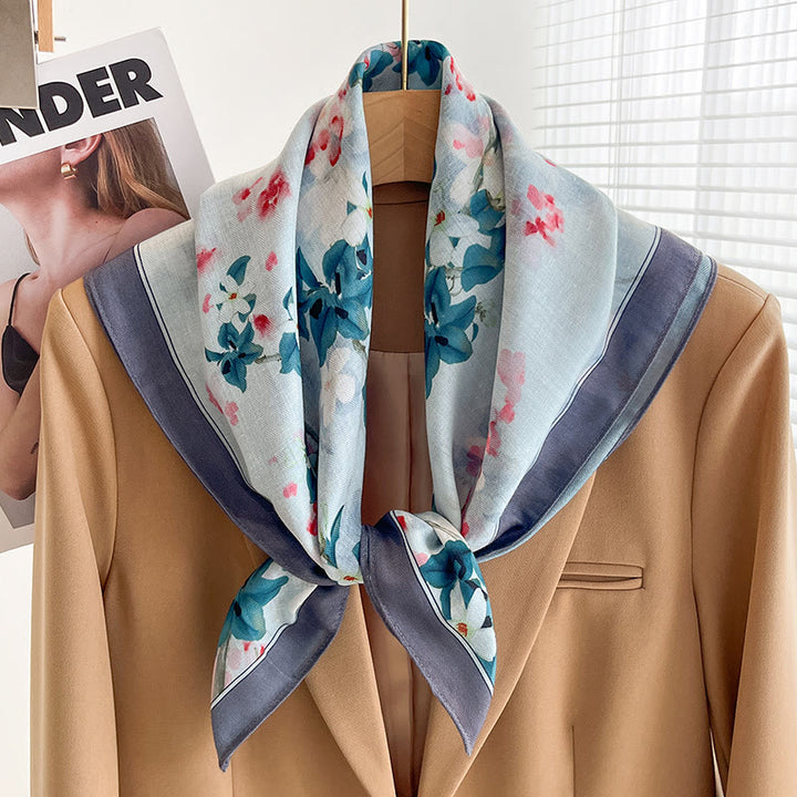 Sciarpa quadrata sottile multi-stile con stampa ricca da donna - Stile n. 36 - image 35