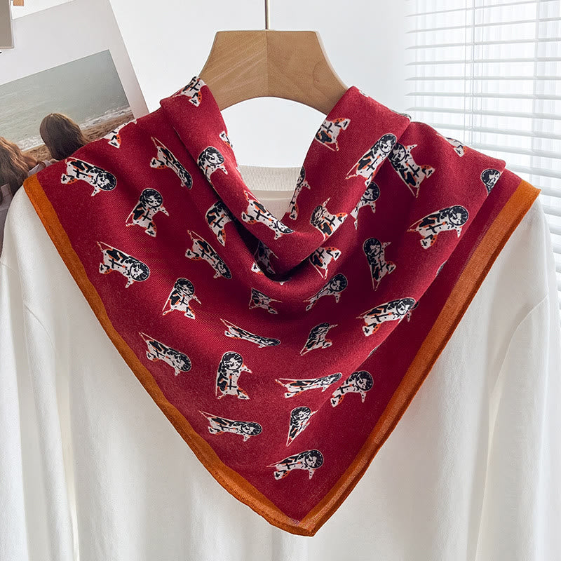 Sciarpa quadrata sottile multi-stile con stampa ricca da donna - Stile n. 25 - image 24