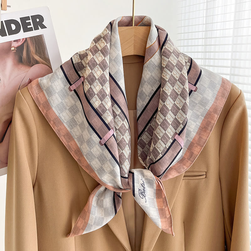 Sciarpa quadrata sottile multi-stile con stampa ricca da donna - Stile n. 44 - image 43