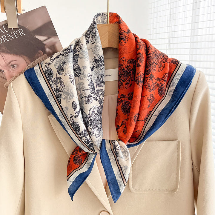 Sciarpa quadrata sottile multi-stile con stampa ricca da donna - Stile n. 39 - image 38