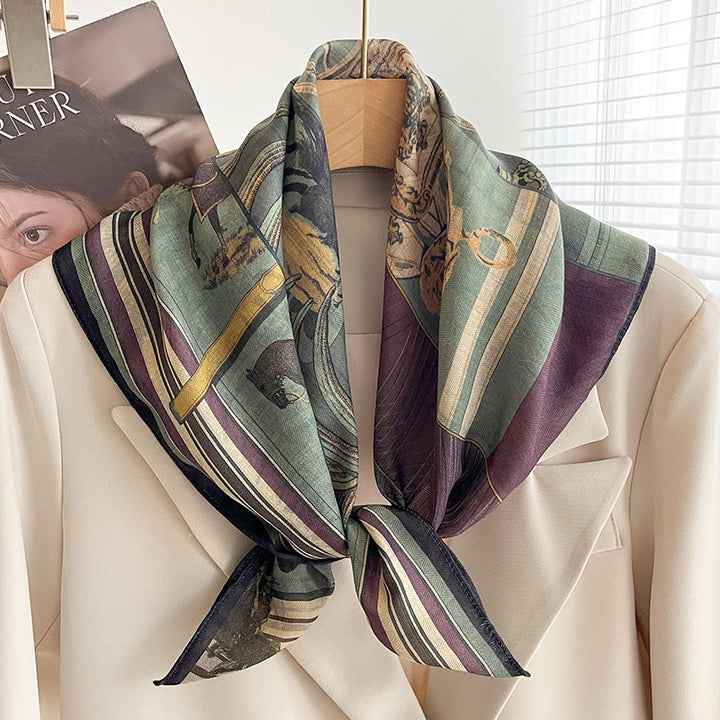Sciarpa quadrata sottile multi-stile con stampa ricca da donna - Stile n. 33 - image 32