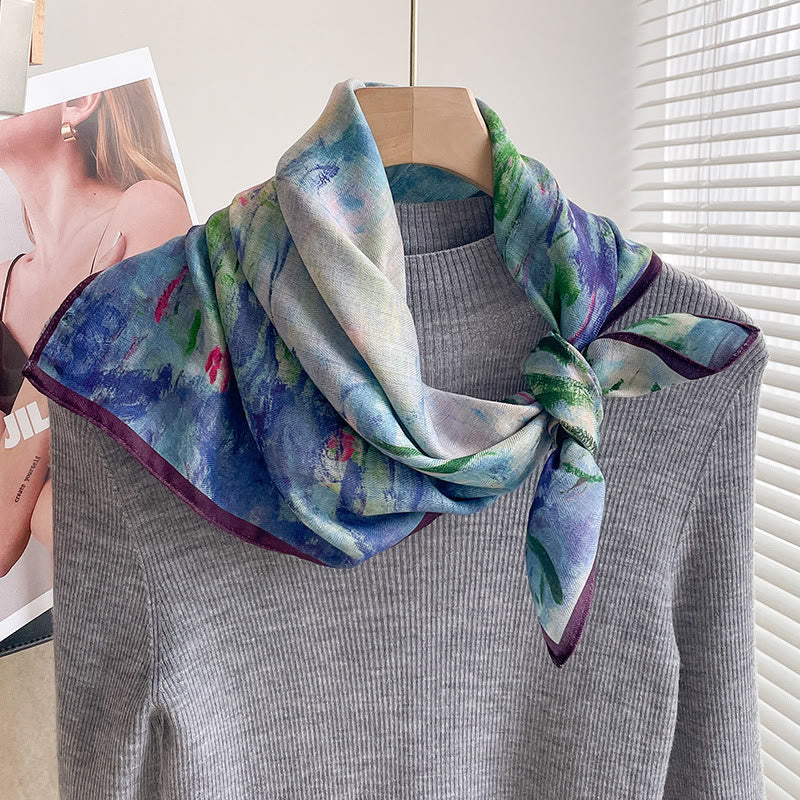 Sciarpa quadrata sottile multi-stile con stampa ricca da donna - Stile n. 4 - image 3