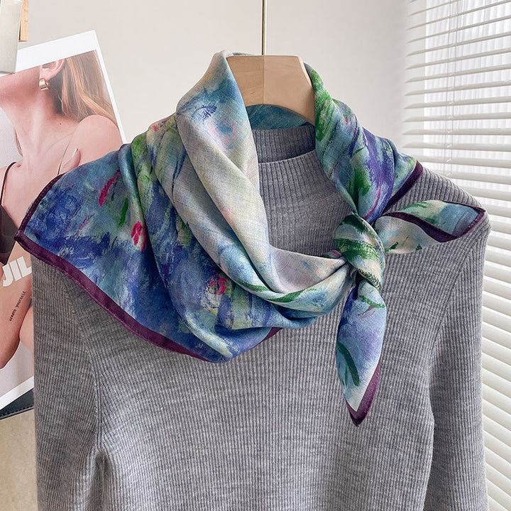 Sciarpa quadrata sottile multi-stile con stampa ricca da donna - Stile n. 4 - image 3