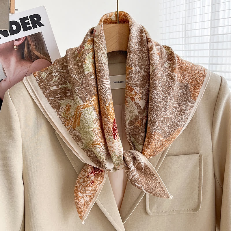 Sciarpa quadrata sottile multi-stile con stampa ricca da donna - Stile n. 19 - image 18