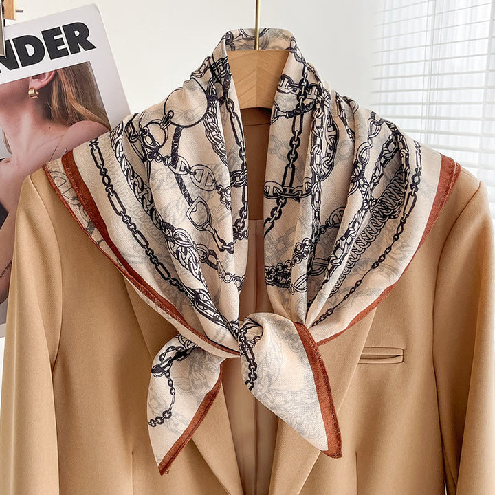 Sciarpa quadrata sottile multi-stile con stampa ricca da donna - Stile n. 43 - image 42