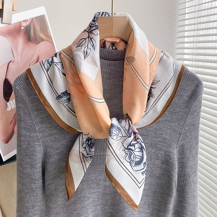 Sciarpa quadrata sottile multi-stile con stampa ricca da donna - Stile n. 6 - image 5