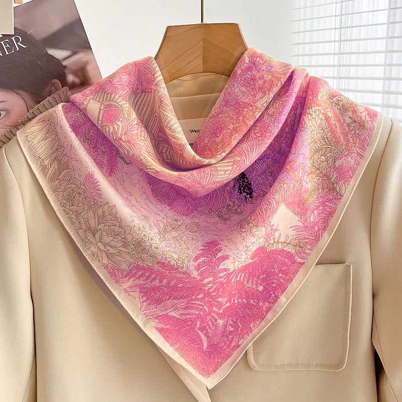 Sciarpa quadrata sottile multi-stile con stampa ricca da donna - Stile n. 2 - image 1
