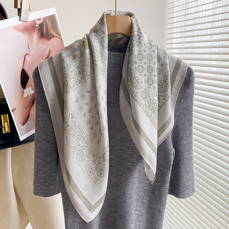 Sciarpa quadrata sottile multi-stile con stampa ricca da donna - Stile n. 10 - image 9