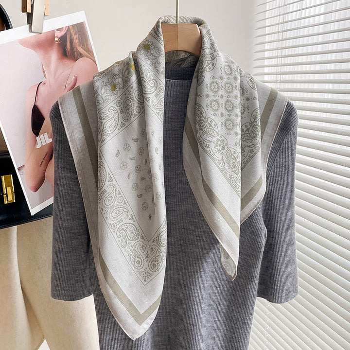 Sciarpa quadrata sottile multi-stile con stampa ricca da donna - Stile n. 10 - image 9