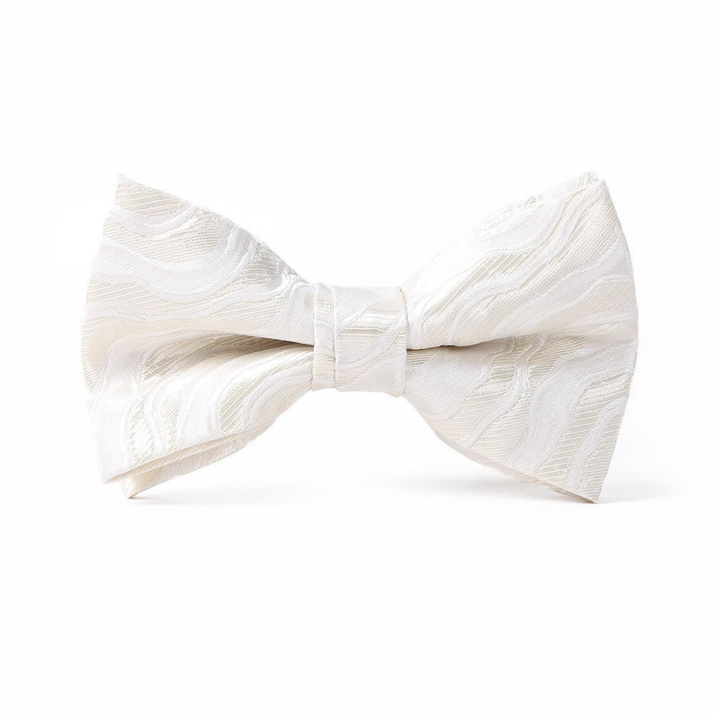 Cravatta elegante da uomo con stampa formale, papillon e fazzoletto da taschino - Papillon - Stile n. 1 - image 1