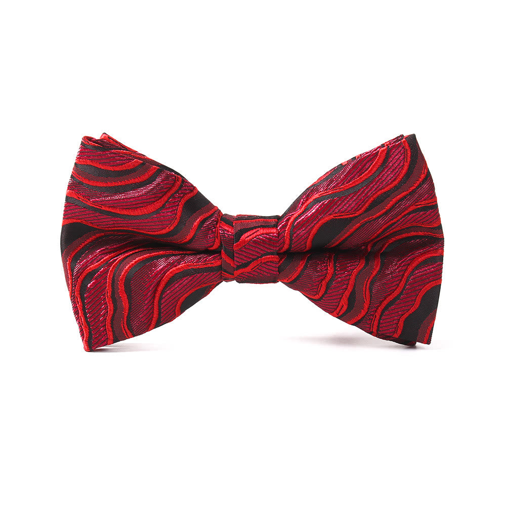 Cravatta elegante da uomo con stampa formale, papillon e fazzoletto da taschino - Papillon - Stile n. 3 - image 3