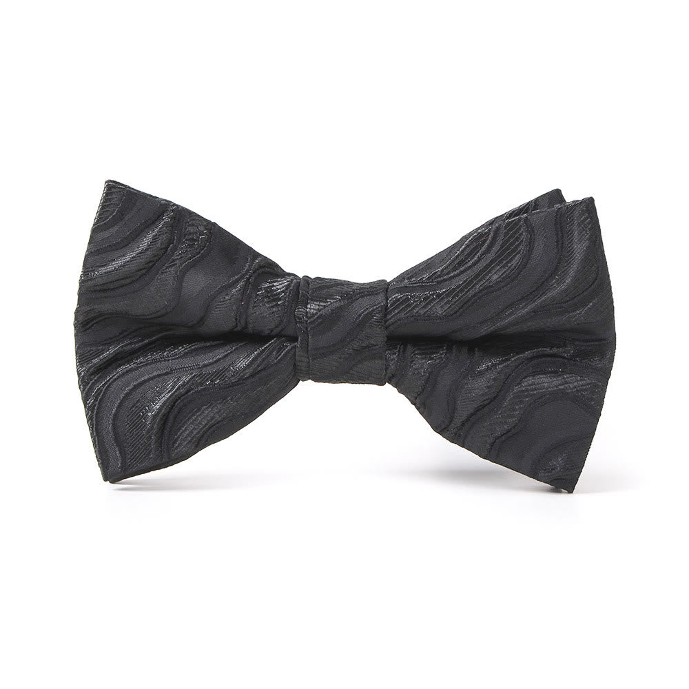 Cravatta elegante da uomo con stampa formale, papillon e fazzoletto da taschino - Papillon - Stile n. 2 - image 2