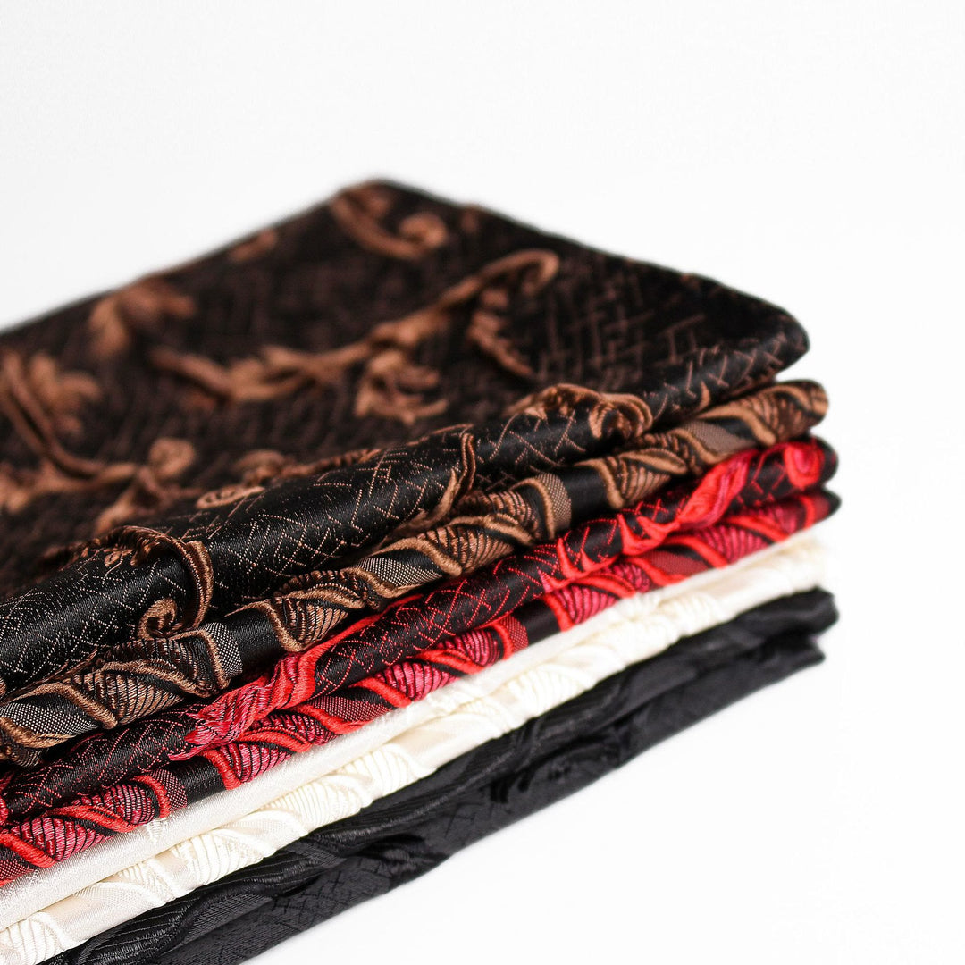 Cravatta elegante da uomo con stampa formale, papillon e fazzoletto da taschino - image 12