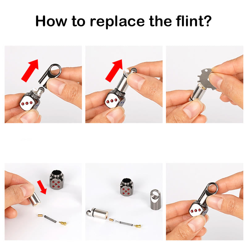 Portachiavi con accendino a cherosene ricaricabile Classic Mini Dice - image 9