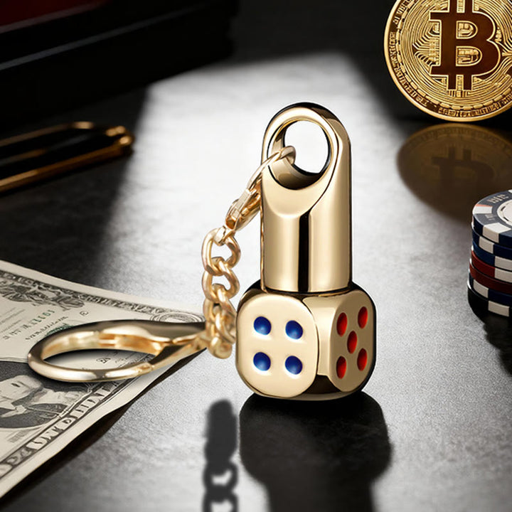 Portachiavi con accendino a cherosene ricaricabile Classic Mini Dice - Oro - image 10