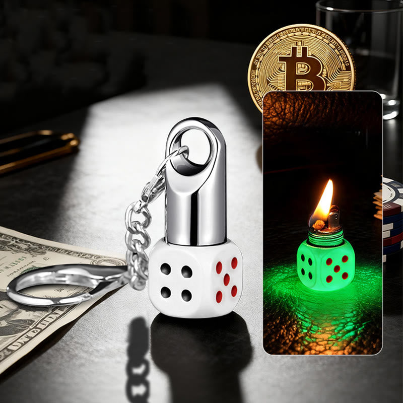 Portachiavi con accendino a cherosene ricaricabile Classic Mini Dice - Argento luminoso - image 13